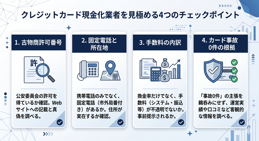 クレジットカード現金化サービスを見極めるチェックポイント