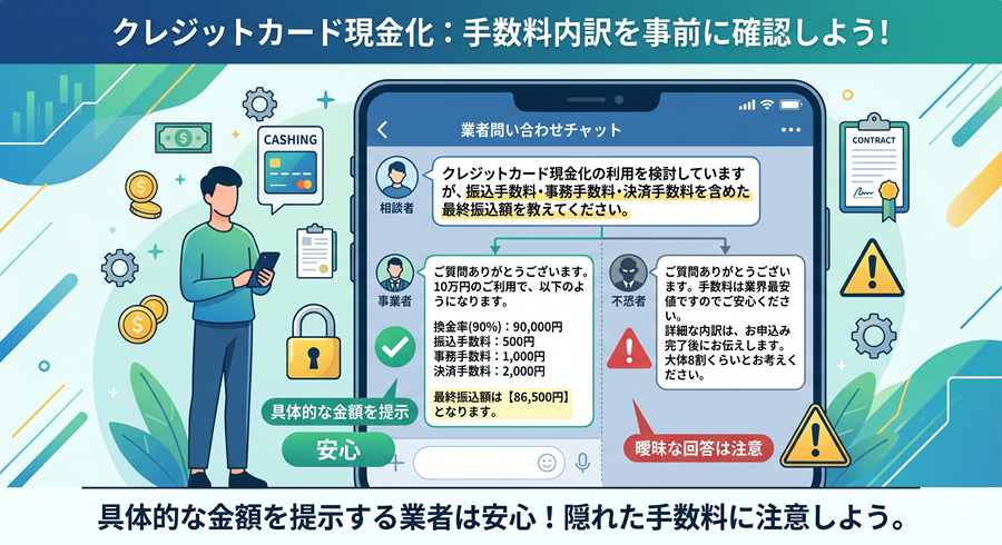 手数料の内訳を事前に提示してくれるか確認する