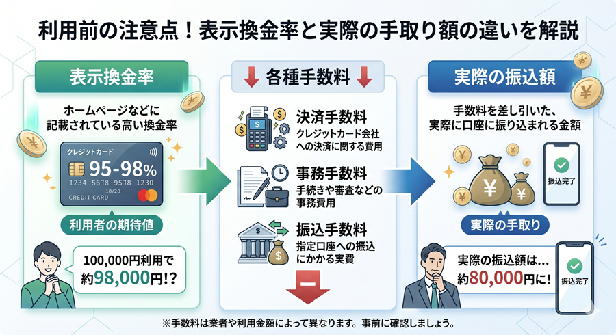 「最大換金率」を見るときの注意点と実質手取り額の確認方法