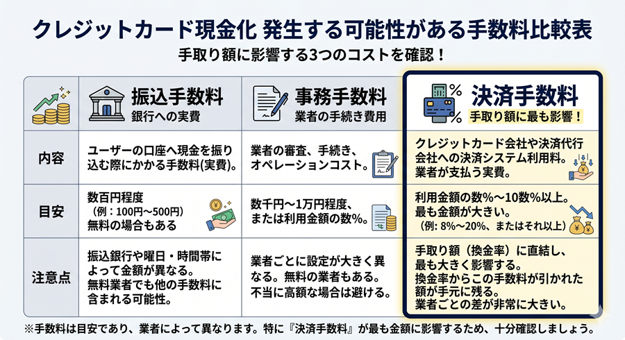 振込手数料・事務手数料・決済手数料の違いを確認する